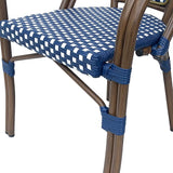 Christopher Knight Home Brianna Bistro Chairs, Navy Blue + White + Brown Wood - Photo 7