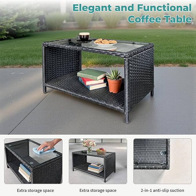GIANGSUNNY 4 Patio Furniture Set with Storage - Photo 5