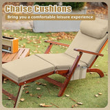 RattanView 2 Pcs Outdoor Chaise Lounge Cushion with Pillow and Side Pockets Waterproof Lounge Chair Cushions for - Photo 6