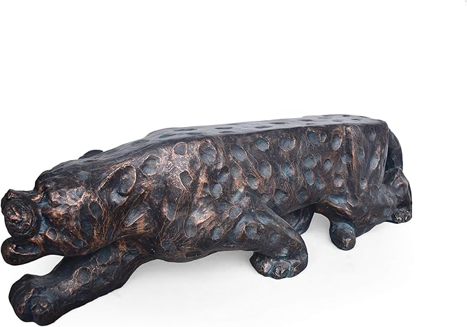 Leopard Concrete Bench: Natural Style Magnesium Oxide Outdoor Seating - Weather Resistant Patio Furniture for Backyard & Garden Decor