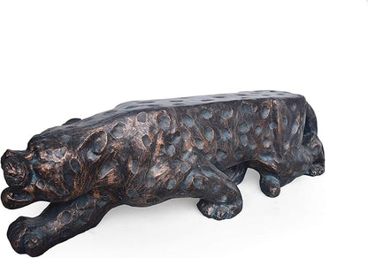 Leopard Concrete Bench: Natural Style Magnesium Oxide Outdoor Seating - Weather Resistant Patio Furniture for Backyard & Garden Decor