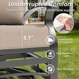 Gotland Outdoor Furniture, Metal Outdoor Swivel Chair with 5.1’’ High-Resilience Seat Cushions 6.2’’ Thick Back Pillow - Photo 5