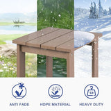LZRS Adirondack Square Outdoor Side Table for Patio, Pool Composite Patio Table, HDPE End Tables for Backyard, Pool - Photo 4