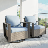 Patio Chairs Set of 2, Outdoor Swivel Rocker Patio Chairs, Metal Patio Furniture with Deep Seating - Photo 8