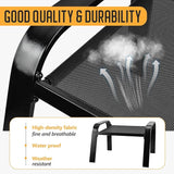 Outddor Patio Ottoman 2 Set All Weather Outdoor Foot Rest Patio Furniture Coffee Table for Garden Backyard Porch Black - Photo 3