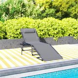 Outsunny Folding Chaise Lounge Chair Outdoor Tanning Chair with Side Table - Photo 9