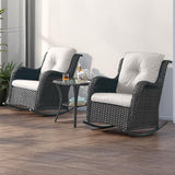Rilyson Patio Chairs Outdoor Rocking Chair - 3 Piece Wicker Patio Bistro Set Rattan Patio Furniture Rocker Chairs and - Photo 5