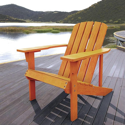 JONATHAN Y PAT1002A Westport Outdoor Patio Traditional Acacia Wood Adirondack Chair for Garden, Lawn, Backyard, Pool, Deck, Beach, Firepit, Light Brown