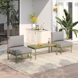 Sundale Outdoor 2 Pieces Patio Sofa Set, Metal Outdoor Sectional Loveseat with 6 Inch Olefin Cushion - Photo 7
