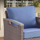 Luxury Outdoor Swivel Rocker Patio Chairs with 2 Ottomans - 4 Piece Heavy Duty Furniture Set All Weather Wicker - Photo 6