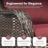Belord Patio Wicker Chairs Swivel Rocker, Outdoor Patio Furniture Set with Rattan Side Table - Photo 5