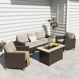 Grand patio Sofa Sets 6 Pieces Conversation Set with Fire Pit Table - Photo 4