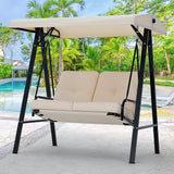 AECOJOY Outdoor Patio Swing Chair for Adults, 2-Seat Porch Swings with Adjustable Canopy - Photo 8