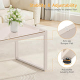 ONBRILL Rectangle Coffee Table with Tempered Glass Desktop - Photo 5