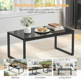 ONBRILL Rectangle Coffee Table with Tempered Glass Desktop - Photo 6