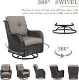 Belord Patio Furniture Set 6 Seats, Outdoor Swivel Rocker Patio Chairs, Oversized Outdoor Sectional Couch - Photo 7