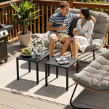 Crestlive Products Aluminum Outdoor Side Table Set of 2, Pool Lounge Chair Side Table - Photo 7