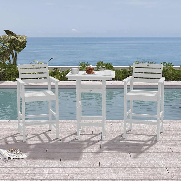 Patio Bar Table, Adirondack Chairs and Table 3 Pieces Set, Bar Height Chairs Set of 2 and Bar Table - Photo 1