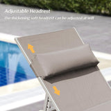 Domi Patio Chaise Lounge Set of 2 with Side Table, Aluminum Adjustable Pool Lounge Chairs - Photo 3