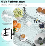 MKDLUFEI 32 Inch Umbrella Table with Hole, Outdoor Square Patio Table with Tempered Glass Top, for Balcony, Backyard - Photo 6