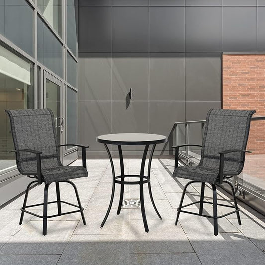Grand patio Counter Height Bar Table, 35.5” Outdoor Weather-Resistant Round Dining Table