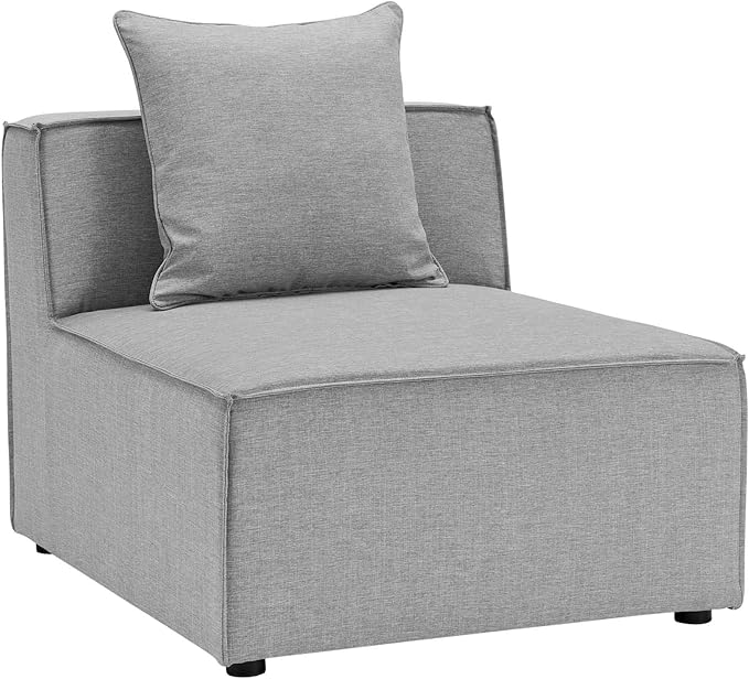 Modway EEI-4385-GRY Saybrook Patio Upholstered 6-Piece Sectional Sofa in Gray - Photo 7