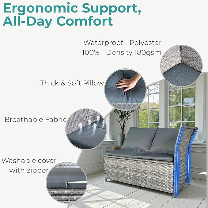 GIANGSUNNY 4 Patio Furniture Set with Storage - Photo 5