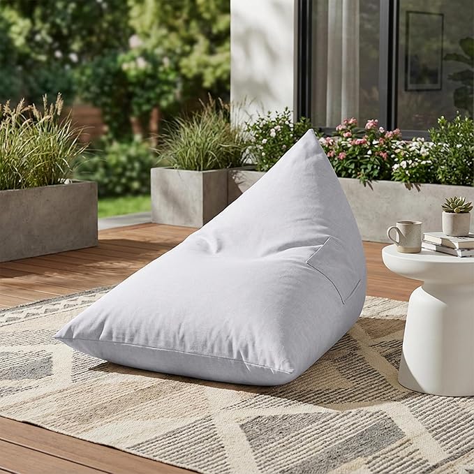 Christopher Knight Home Arlene Twist Outdoor Bean Bag Chair, Fabric Bean Bag Lounger for Adults and Kids - Photo 1