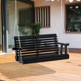 Outsunny Porch Swing with Chains and Cupholders, 2 Person Wooden Patio Swing Chair, 440 lbs. Weight Capacity, for Garden - Photo 2