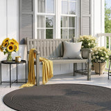 ROJIK Outdoor Bench Resin Patio Chairs Waterproof 2-Person Slatted Chairs with Sturdy Frame - Photo 2