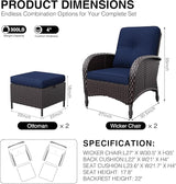Joyside Wicker Patio Chairs, 4 Piece Rattan Outdoor Furniture with Thickened Cushions, High Back, Deep Seating - Photo 2