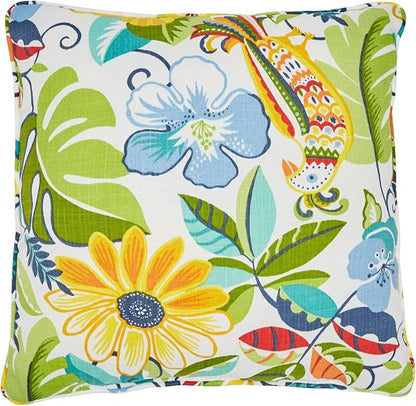 BrylaneHome 16" Square Toss Pillow - Patio & Outdoor - Patio & Outdoor - Water, Stain & Fade Resistant - Carolina