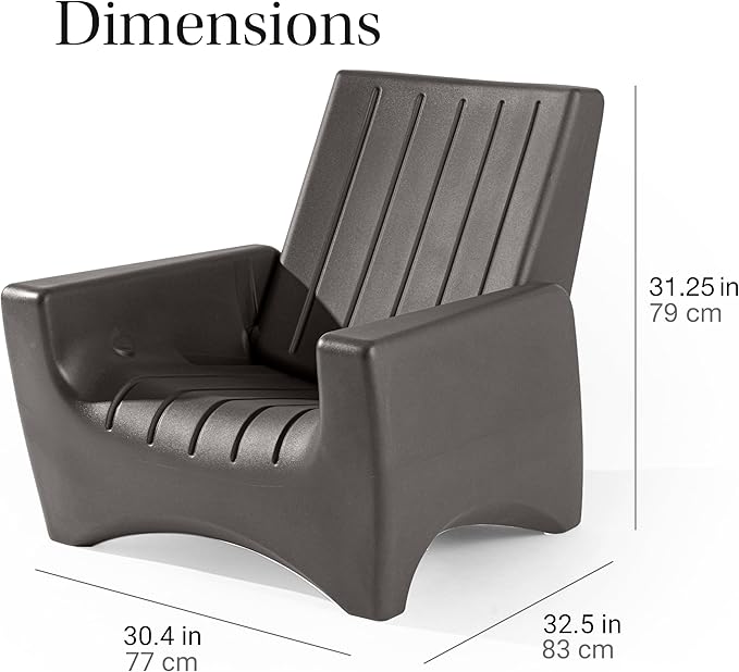 Step2 Switchback Chair - Adirondack Chair for Patio, Porch, Pool, Fire Pit - Durable Outdoor Patio Chair with Back Support for Adults, Dark Cedar