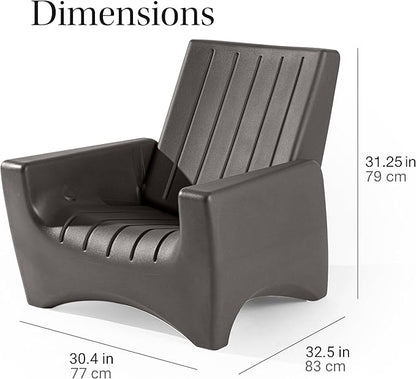 Step2 Switchback Chair - Adirondack Chair for Patio, Porch, Pool, Fire Pit - Durable Outdoor Patio Chair with Back Support for Adults, Dark Cedar