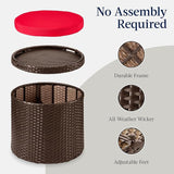 Best Choice Products Round Wicker Ottoman, Multipurpose Outdoor Furniture for Patio, Backyard, Additional Seating - Photo 7
