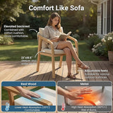 Wisteria Lane Acacia Patio Dining Chairs Set of 2, Outdoor Wood Chairs with Thick Cushions - Photo 3