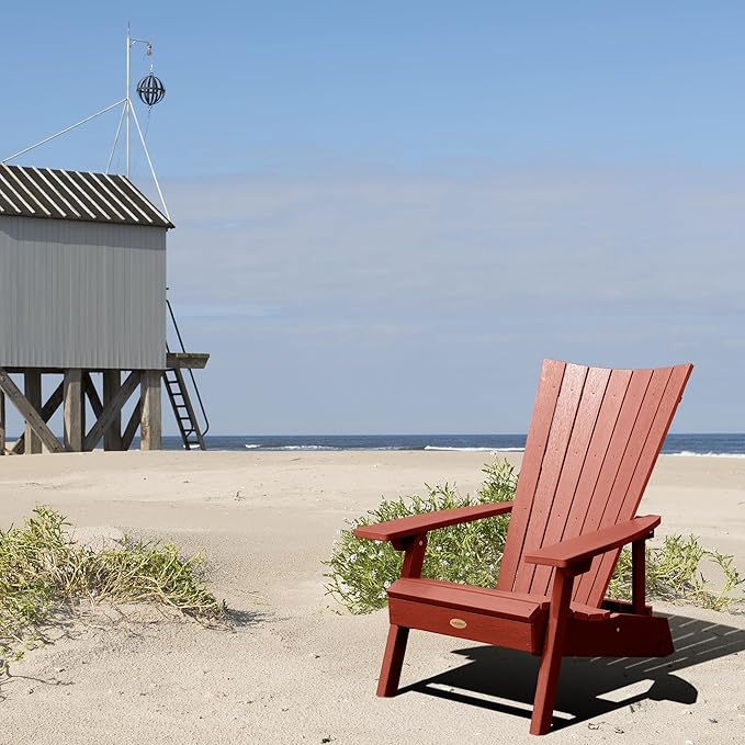 Highwood Manhattan Beach Adirondack Chair, Rustic Red
