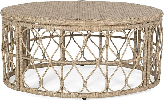Christopher Knight Home Bruce Outdoor Coffee Table - Wicker - Light Brown
