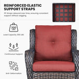 Belord Patio Wicker Furniture 4 Pieces Outdoor Furniture Set Patio Sofa Set with Wicker Chairs and Coffee Table - Photo 5