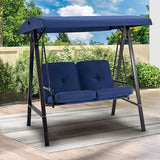 AECOJOY Outdoor Patio Swing Chair for Adults, 2-Seat Porch Swings with Adjustable Canopy - Photo 6