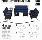 Joyside Wicker Patio Furniture Set, 8 Piece Outdoor Furniture Set with Thickened Cushions, High Back, Deep Seating - Photo 2