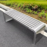 Outdoor Benches Weatherproof 304 Stainless Steel Metal Garden Benches Backless for Front Porch Patio Commercial - Photo 7