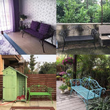 52" Patio Garden Bench, Outdoor Retro Park Benches, Metal Bench Chair 2 Seaters with Backrest and Armrest, for Yard - Photo 4