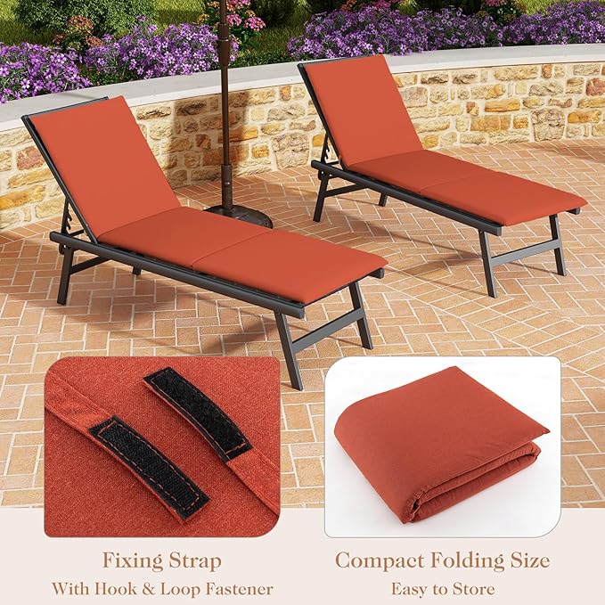 HAPPYGRILL Outdoor Chaise Lounge Chair Rattan Recliner Lounger with Removable Cushion & 3-Level Adjustable Backrest - Photo 9