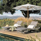 Set of 6 Outdoor Chaise Lounge Chairs with Wheels, Pull-Out Side Table, 5-Position Adjustable Backrest - Photo 3