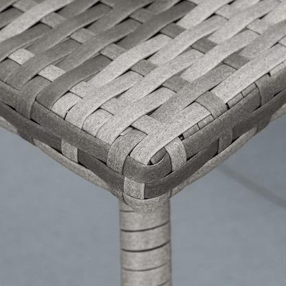 Outsunny Patio Wicker Side Table, PE Rattan Outdoor End Table with All-Weather Material, Small Square Coffee Table for Garden, Balcony, or Backyard, 17.75"x17.75", Gray