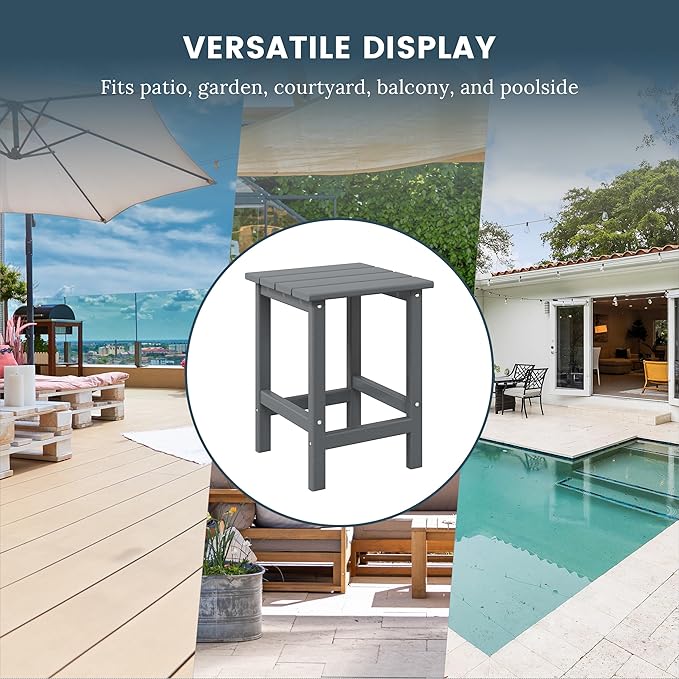 Costaelm 3 piece Patio Set, Outdoor Modern Adirondack Table and Chairs - Photo 4