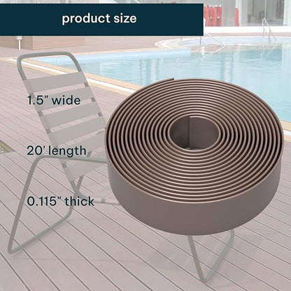 KOMORAX 1.5 Inch Wide, 20ft Long Vinyl Strap - Replacement Straps for Patio Chairs - Vinyl Strapping for Patio Furniture Repair - Durable Seat Repair Kit for Lawn Chairs, Outdoor Furniture (Adobe)