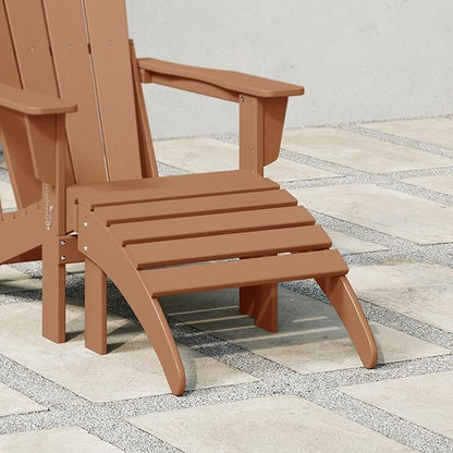 WestinTrends Outdoor Patio Adirondack Ottoman Foot Rest, All Weather Poly Lumber Foot Stool for Adirondack Chair, Widely Used for Outside Porch Pool Lawn Backyard, Sand