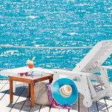VINGLI HDPE Outdoor Chaise Lounge Chair with Wheels, Patio Lounge Chairs with 5-Position Adjustable Backrest - Photo 3